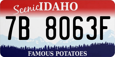 ID license plate 7B8063F