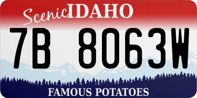 ID license plate 7B8063W