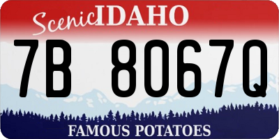 ID license plate 7B8067Q