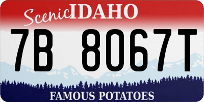 ID license plate 7B8067T