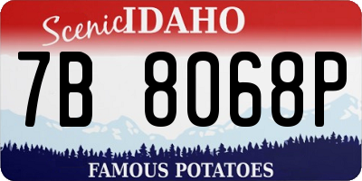 ID license plate 7B8068P