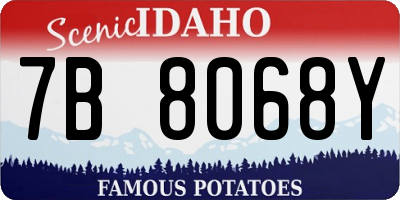 ID license plate 7B8068Y