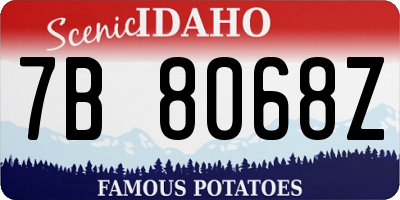 ID license plate 7B8068Z