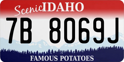 ID license plate 7B8069J