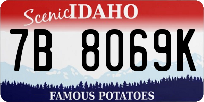 ID license plate 7B8069K