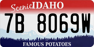 ID license plate 7B8069W