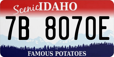 ID license plate 7B8070E