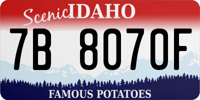 ID license plate 7B8070F