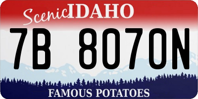 ID license plate 7B8070N