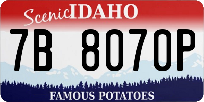 ID license plate 7B8070P