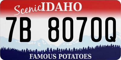 ID license plate 7B8070Q