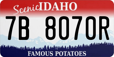ID license plate 7B8070R