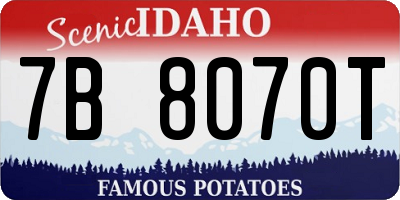 ID license plate 7B8070T