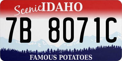 ID license plate 7B8071C