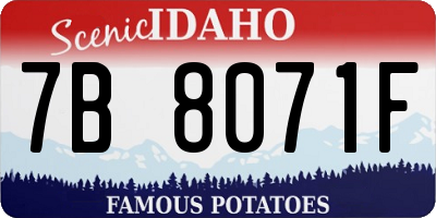 ID license plate 7B8071F