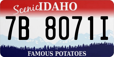 ID license plate 7B8071I