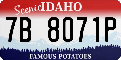 ID license plate 7B8071P
