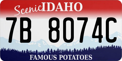 ID license plate 7B8074C