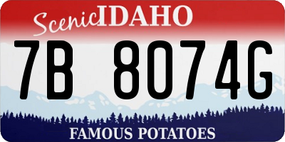 ID license plate 7B8074G