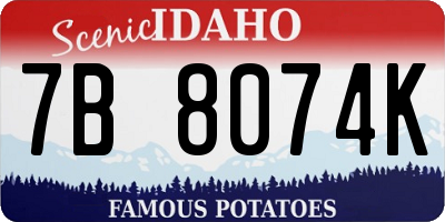 ID license plate 7B8074K