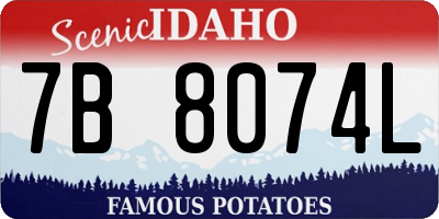ID license plate 7B8074L
