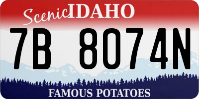 ID license plate 7B8074N