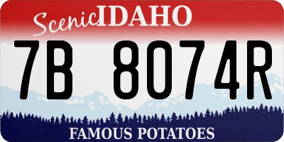 ID license plate 7B8074R