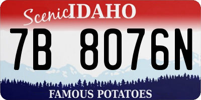 ID license plate 7B8076N