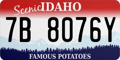 ID license plate 7B8076Y