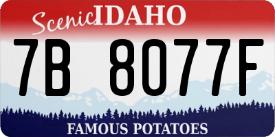 ID license plate 7B8077F