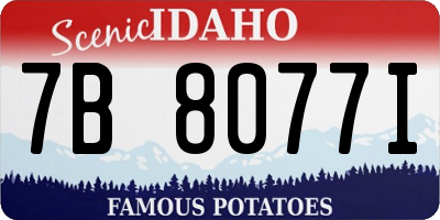 ID license plate 7B8077I