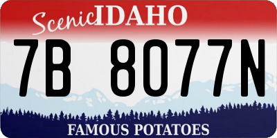 ID license plate 7B8077N