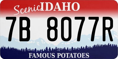ID license plate 7B8077R