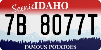 ID license plate 7B8077T