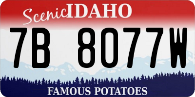 ID license plate 7B8077W