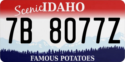 ID license plate 7B8077Z