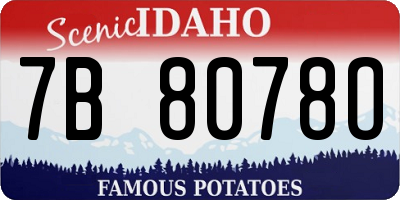 ID license plate 7B8078O