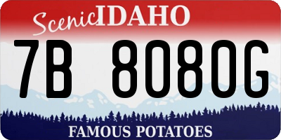 ID license plate 7B8080G