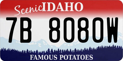 ID license plate 7B8080W