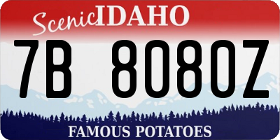ID license plate 7B8080Z