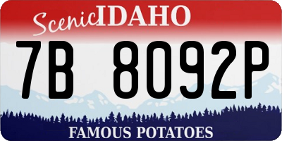 ID license plate 7B8092P
