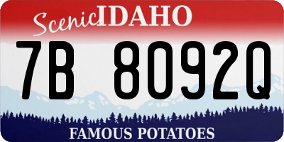 ID license plate 7B8092Q
