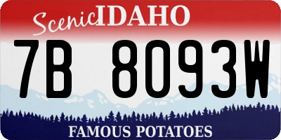ID license plate 7B8093W