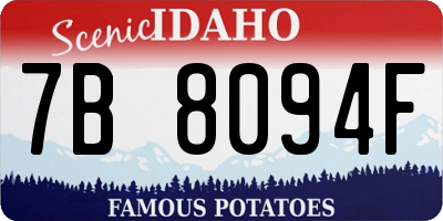 ID license plate 7B8094F