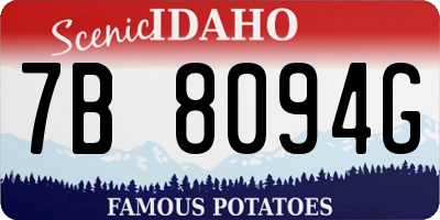 ID license plate 7B8094G