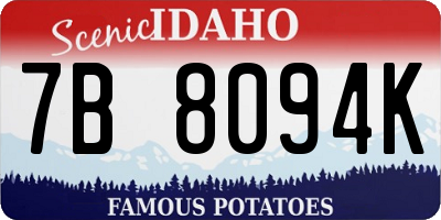 ID license plate 7B8094K