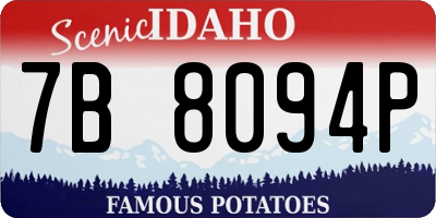 ID license plate 7B8094P