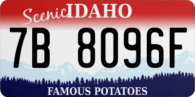 ID license plate 7B8096F