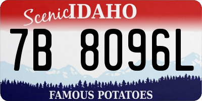 ID license plate 7B8096L