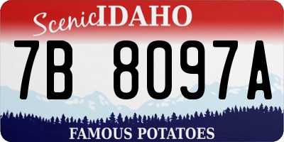 ID license plate 7B8097A